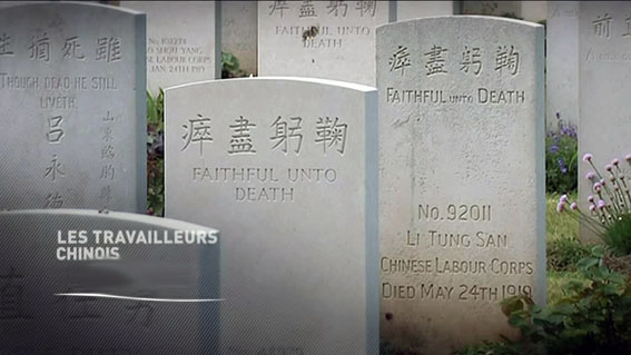 Tombes de travailleurs chinois de la guerre 14-18 morts en France